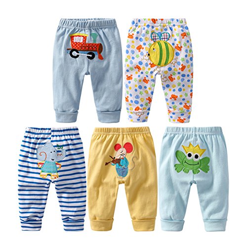 5pc set of cotton baby trousers